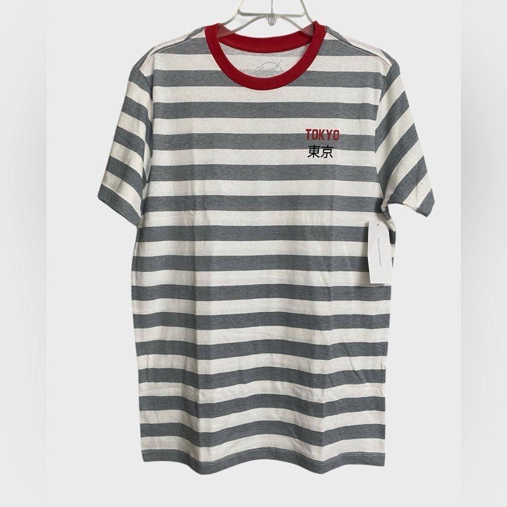 NWT Urban Outfitters Neon Riot Tokyo Stripe Tee M Cotton Short Sleeve Preppy